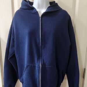 Navy Blue Zip-Up Hoodie